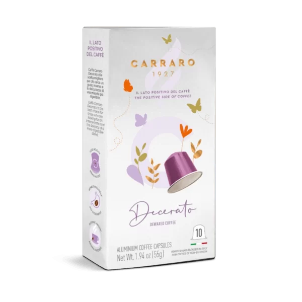 Carraro caps nespresso 10 ALUMINIUM decerato 55g