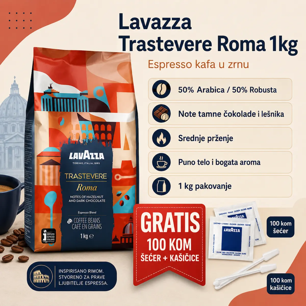 Lavazza Trastevere Roma 1kg – Espresso Info