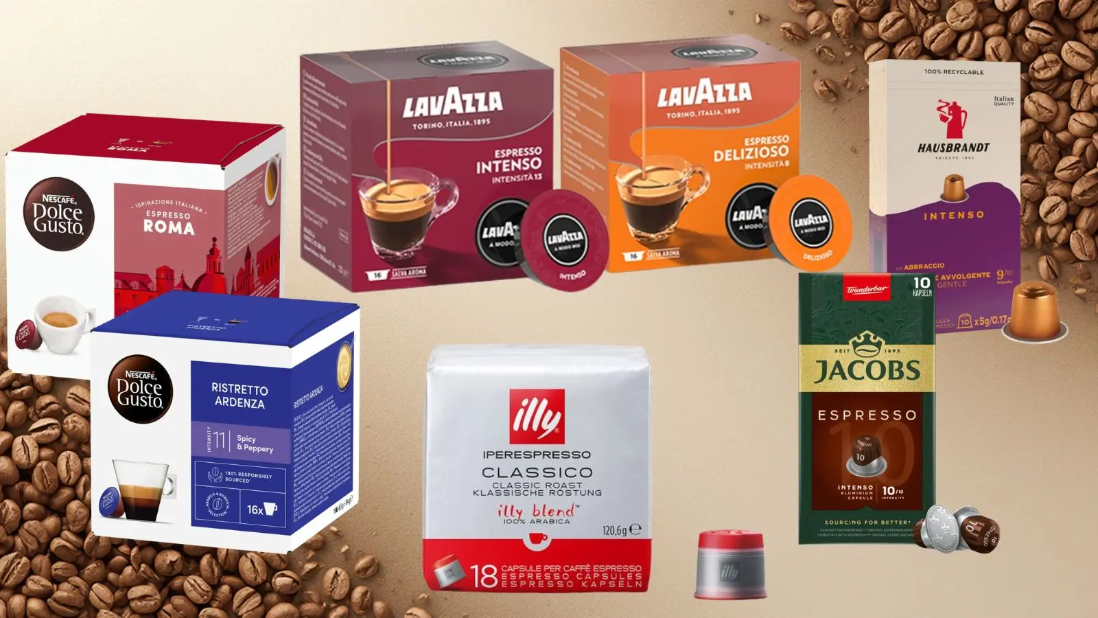 Različiti tipovi kapsula za aparate za kafu