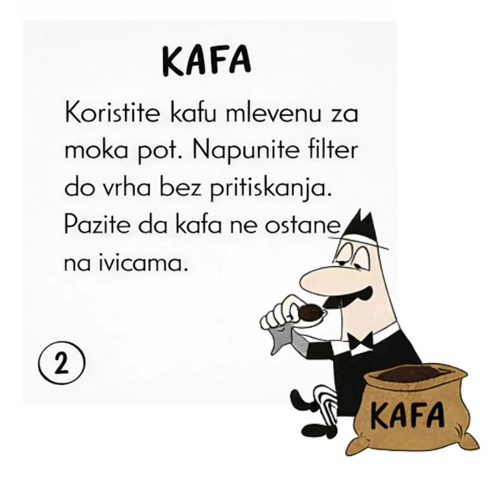 Dodavanje kafe u moka pot filter
