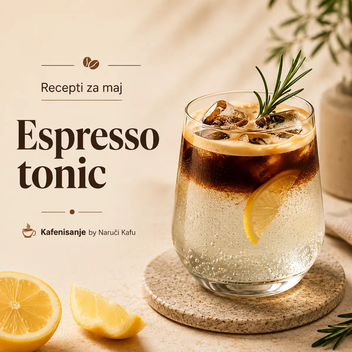 Espresso tonic recept sa ledom i limunom
