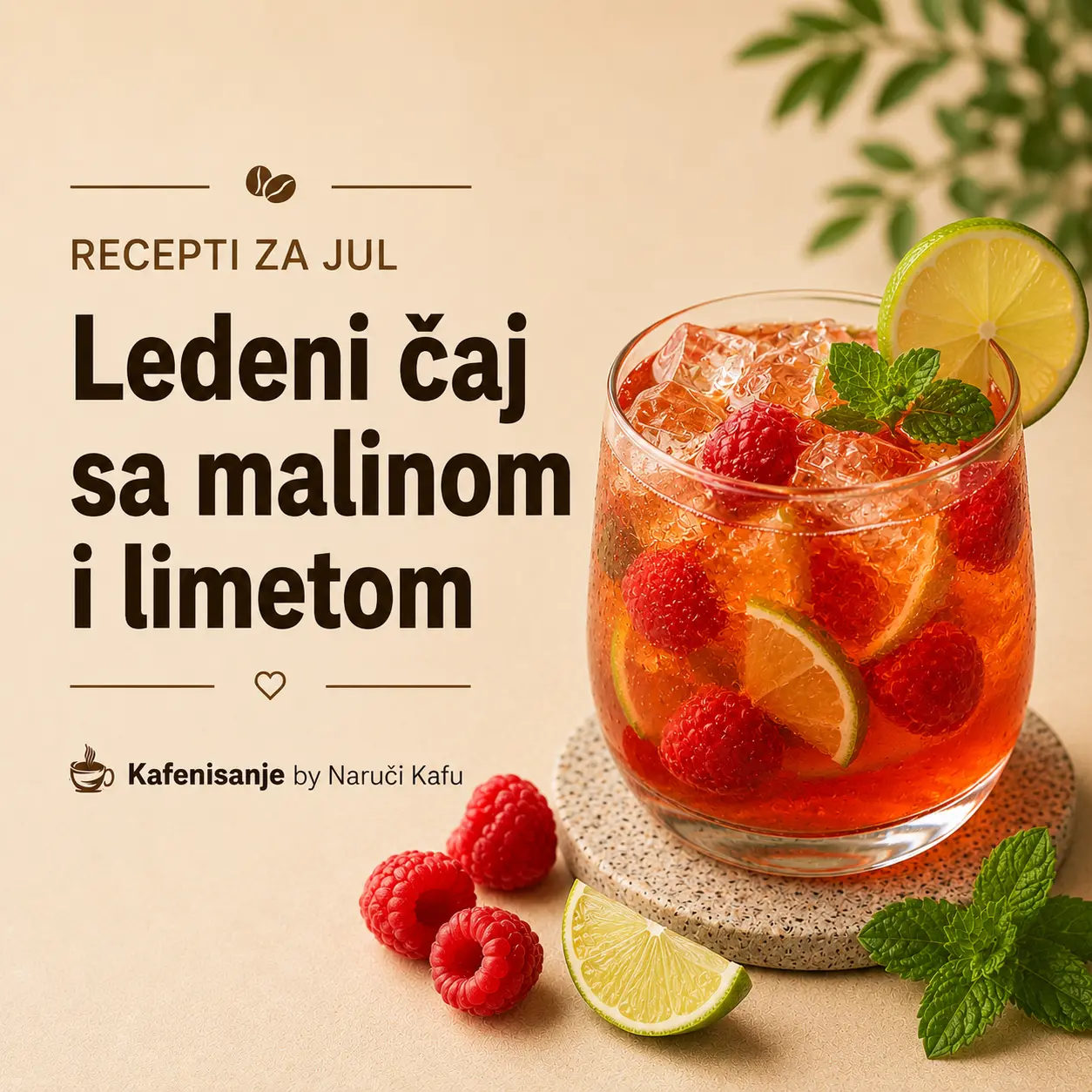 Ledeni čaj sa malinom i limetom recept