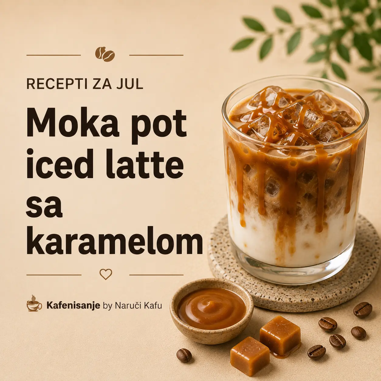 Moka pot iced latte sa karamelom recept
