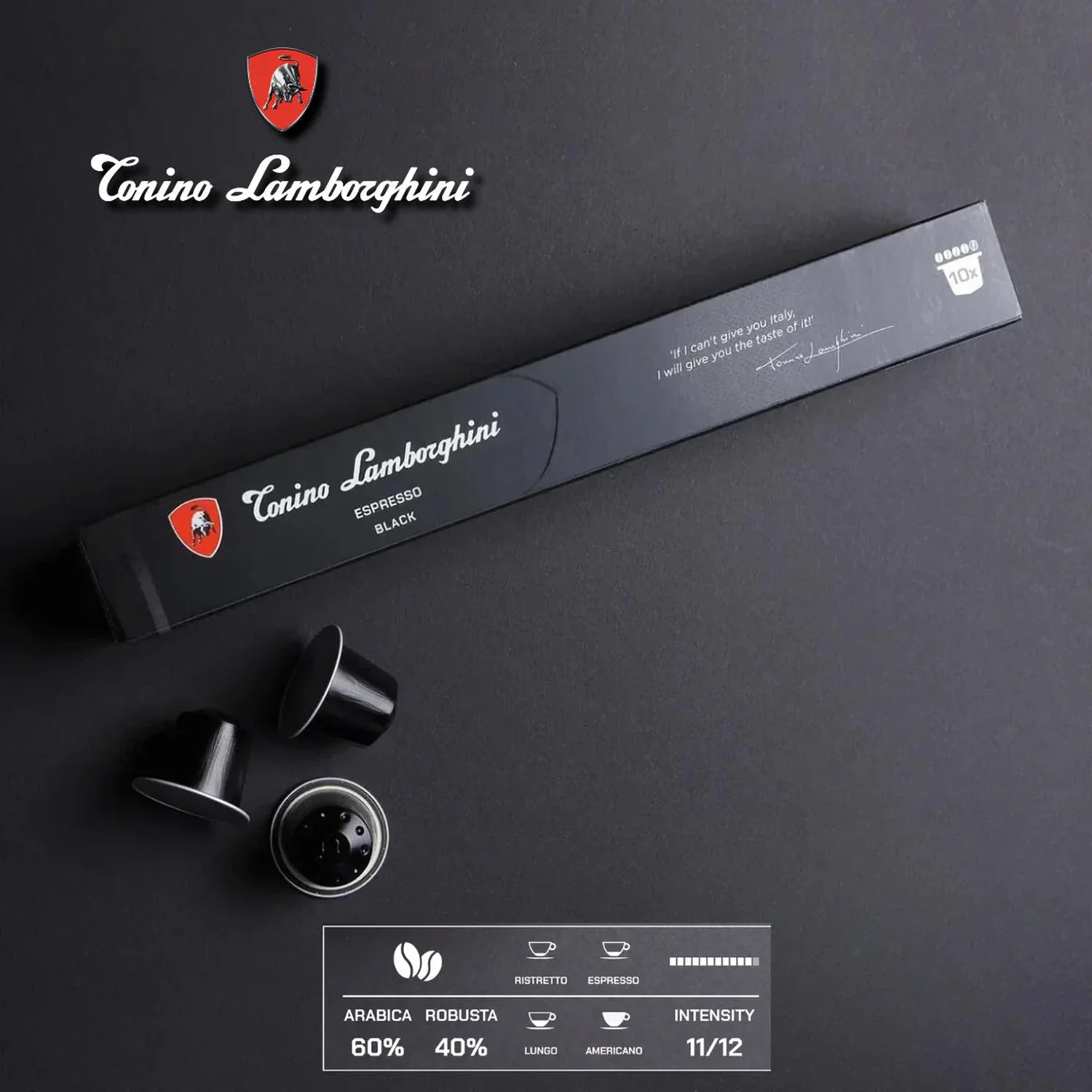 Tonino Lamborghini Black 10/1 - Nespresso Kompatibilne Kapsule