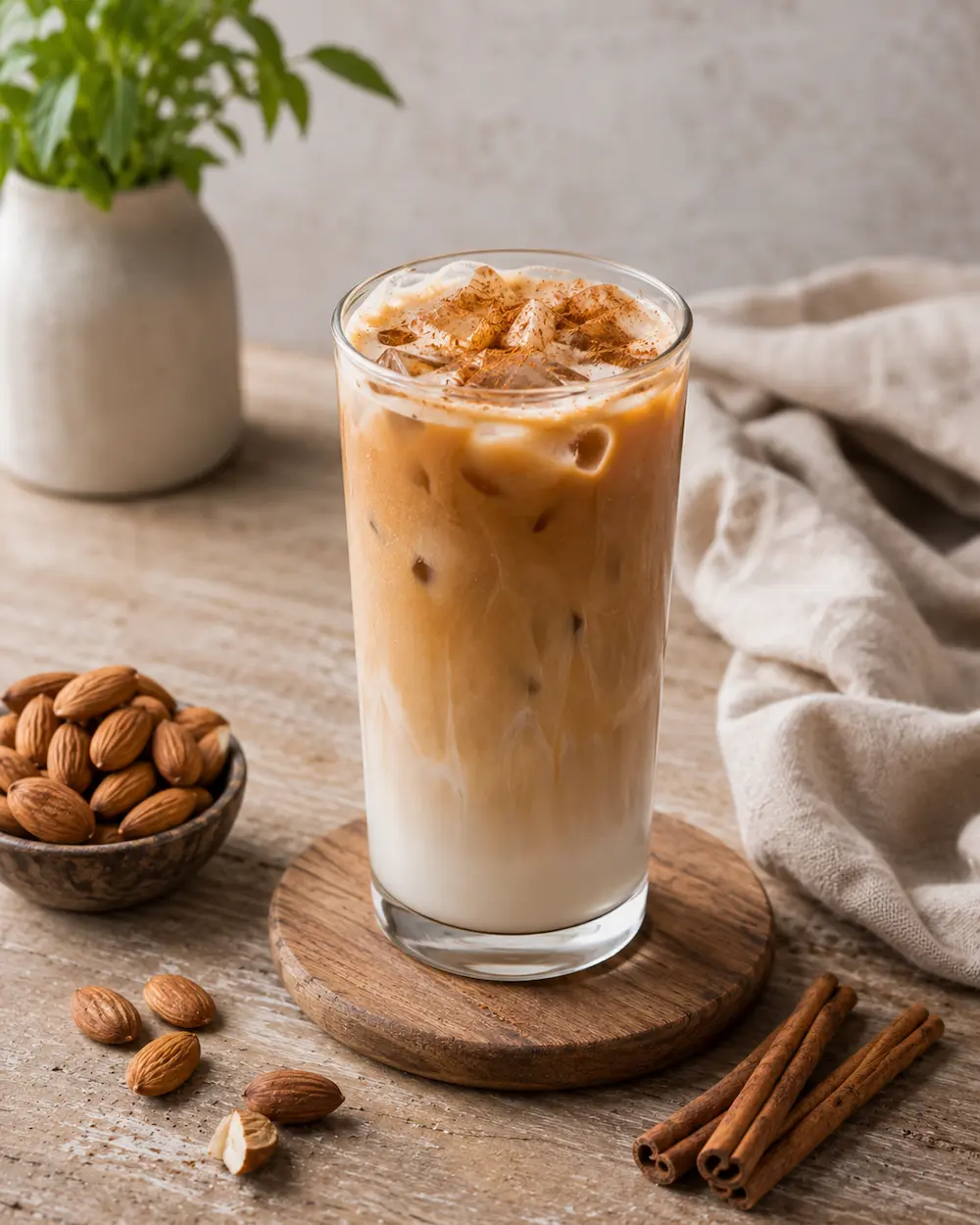 Ledena latte kafa sa bademovim mlekom i cimetom recept